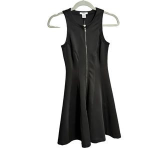 🆕 Bar III Full Zipper Black Fit & Flare A- Line Dress Size XXS